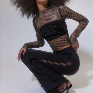 UO samara knit cutout flare pants